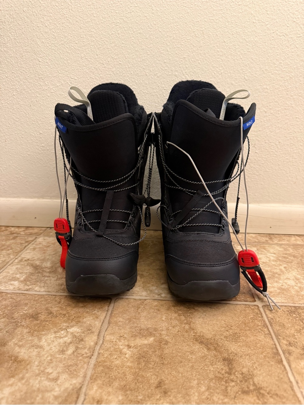 Burton Kids Black Snowboard Boots with Red Pull Tabs